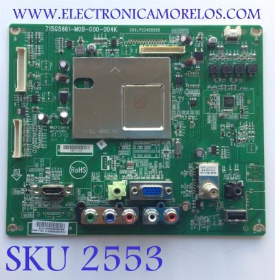 MAIN PARA TV VIZIO / NUMERO DE PARTE TQCCB02K006 / 715G5661-M0B-000-004K / (T)TQCCB02K006001Q / 006LP0246896B / DISPLAY M236HGE-P02 / MODELO E241-A1 LTTXNUAN	